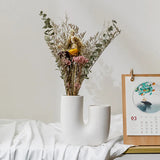 NNEOBA Nordic Elegance: White Ceramic U-shaped Vase for Stylish Living Spaces