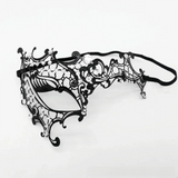 Black Gold Skull Metal Mask Halloween Rhinestone Half Face Venetian Masquerade Men White Women Skull Party Mask