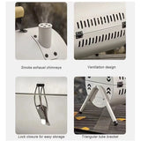 NNEOBA Portable Tabletop Charcoal Grill And Smoker White Outdoor BBQ White