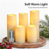 Waterproof Flameless LED Pillar Candles Set