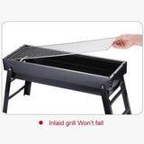 NNEOBA Folding Portable Charcoal BBQ Grill Iron Outdoor Barbecue Rack Black