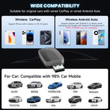 NNEOBA Wired to Wireless CarPlay Android Auto Adapter Black