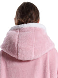 NNEOBA Extra Long Hooded Flannel Wearable Blanket