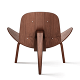 NNEOBA Mid-Century Modern Nordic Design Shell Chair in Black Walnut