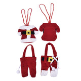 Santa Suit Christmas Cutlery Holders – Red Table Décor