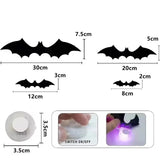 12pcs Halloween 3D Bat LED Wall Decals