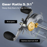 NNEOBA Flag Round Baitcasting Reel 5000 13kg Max DragRight Hand Silver