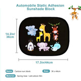 NNEOBA 2Pcs Cartoon Car Side Window Sunshade Electrostatic Adsorption Black