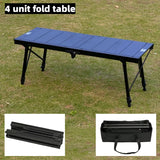 NNEOBA Folding Camping Table Adjustable IGT-Compatible Black