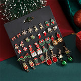 20 Pair Christmas Earring Set for Women Festive Drop Earrings