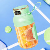 NNEOBA Electric Fruit Juicer Cup 1200ml Wireless Smoothie Blender Green