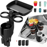 NNEOBA Car Cup Holder Expander Tray Detachable Food & Drink Tray Black