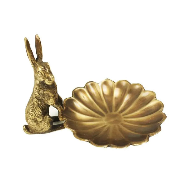 NNEOBA Whimsical Rabbit Brass Ornaments: Artistic Charm for Home Decor