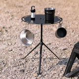 NNEOBA Round Aluminum Alloy Camping Table with Tripod and Storage Bag