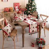 Red Thicken Jacquard Christmas Table Runner