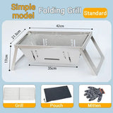 NNEOBA Stainless Steel Folding Charcoal Barbecue Stove BBQ Grill Rack Silver