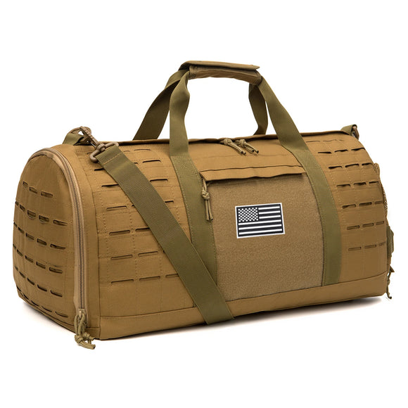 NNEOBA 40L Tactical Sport Gym Duffle Bag Travel Training Bag Khaki