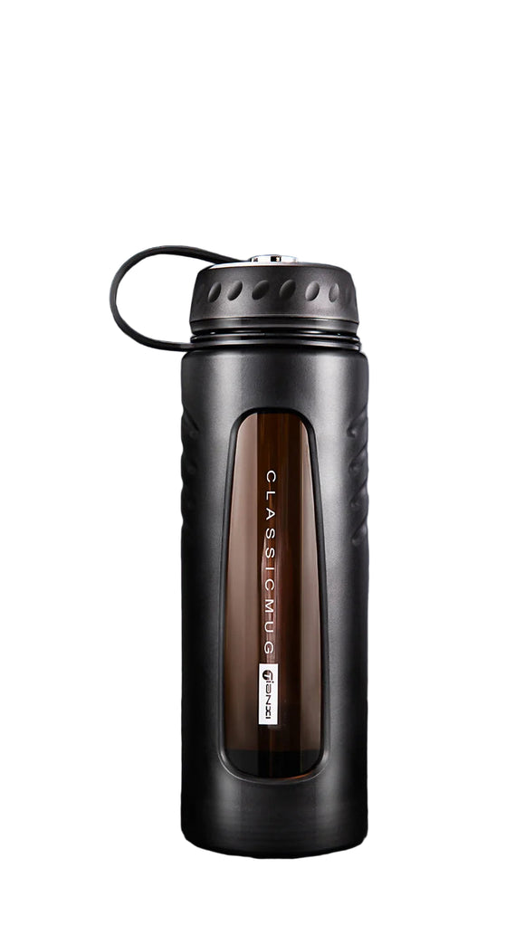 NNEOBA 1000ML Heat-Resistant Glass Water Cup Black