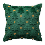 Knitted Christmas Tree Cushion Cover Green