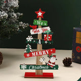 Runto Wooden Christmas Tree Ornament for Desk Decor