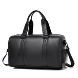 NNEOBA Large-Capacity PU Travel Gym Bag Black