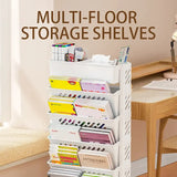 NNEOBA Movable Floor-Mounted Bookshelf with Wheels