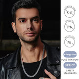 Pure Titanium Curb Chain Necklace for Men & Women – Hypoallergenic Lightweight Jewelry