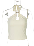 Women's Halter Backless Crop Tank Top