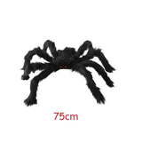 200cm  weighs only 0.100 kg Extra Large Plush Black Spider Outdoor Home Bar Party Haunted House Horror Props Halloween Decoration