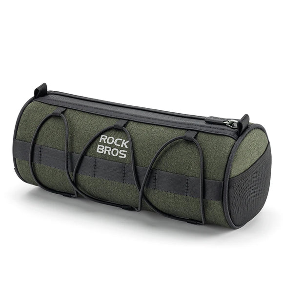 NNEOBA 2L Bicycle Handlebar Bag Tube Pannier with Shoulder Strap Green