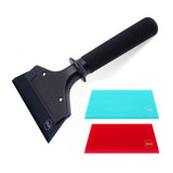 3-Piece Car Window Squeegee & Film Tint Scraper Set with Soft Rubber Blade
