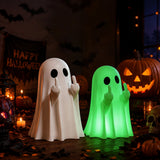 Cute Middle Finger Ghost Statue Fluorescent Glow Ghost Ornament