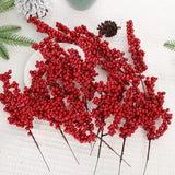 NNEOBA 20pcs Artificial Red Berry Branches for Christmas Tree Decoration - 22cm