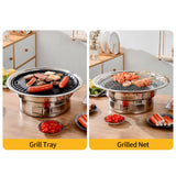 NNEOBA 13-Inch Round Charcoal Grill Portable Tabletop BBQ Smoker Silver