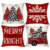 Christmas Festive Throw Pillowcases for Sofa & Bed