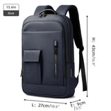 NNEOBA 15.6 Laptop Backpack with Dual Charging Ports Blue