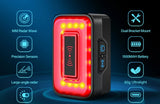 NNEOBA Smart Radar Bicycle Tail Light Brake Sensing Black