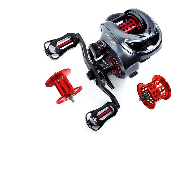 NNEOBA Ultralight Carbon Baitcasting Double Spool Reel Right-Handed Black