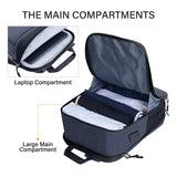 NNEOBA Slim Expandable Laptop Backpack Dark Grey