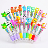 Cute Cartoon Four-Colour Pen Set Multicolour 10 Pcs