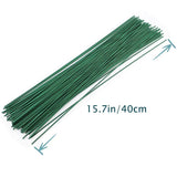 10Pcs Green Floral Wire Stems for Flower Arrangements