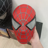 Tobey-Style Spider-Man 3D Cosplay Mask Faceshell & Detachable Lenses Red