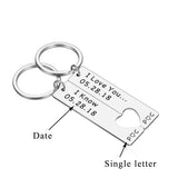 NNEOBA Customized Couples Keychain Boyfriend Girlfriend Keyring Husband Anniversary Valentine Day Gift Pinky Promise Women Men KeyChain
