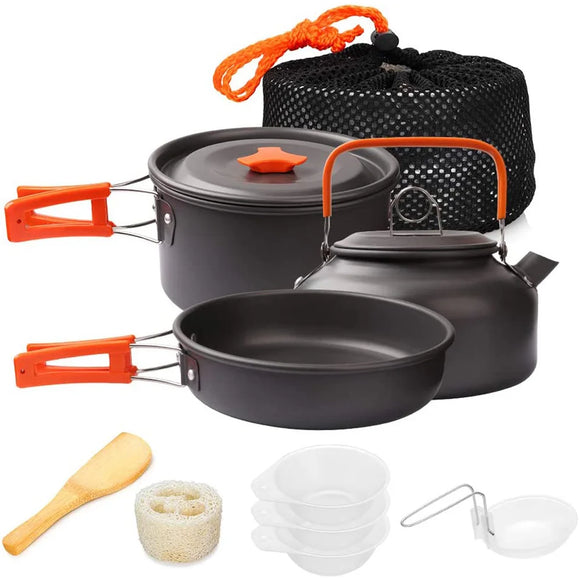 NNEOBA 11-Piece Camping Cookware Cooking Set
