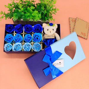 NNEOBA Scented Soap Flower Gift: 12-Piece Rose Bouquet in Heart-Shaped Box