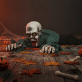 Electric Halloween Crawling Ghost Bald Head Voice-activated Climbing Zombie Figure Realistic Folding Escape Room Climbing Ghost