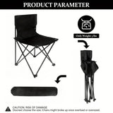 NNEOBA Foldable Camping Chair with Side Pocket Black