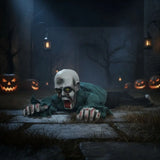 Electric Halloween Crawling Ghost Bald Head Voice-activated Climbing Zombie Figure Realistic Folding Escape Room Climbing Ghost
