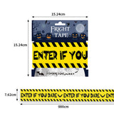 Halloween Warning Line Decoration Tape – Danger Warning Signs for Windows, Walls & Haunted House Party Décor
