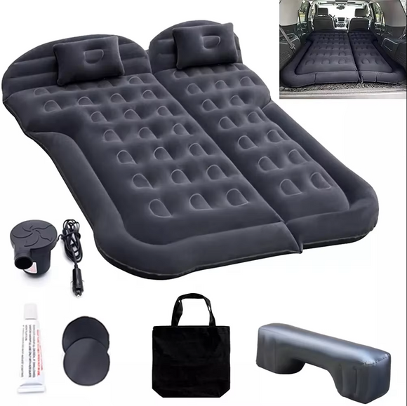 NNEOBA Portable Inflatable Car Air Mattress with Pillows Air Pump  Black
